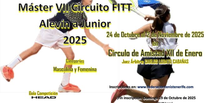 MASTER Torneo VII Circuito FITT ALEVÍN – INFANTIL – CADETE – JUNIOR – CLASIFICADOS