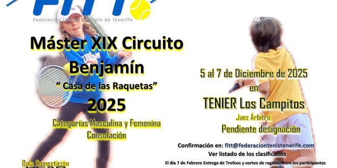 Master XIX Circuito Benjamín – «Casa de las Raquetas»